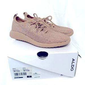 Aldo beige rhinestone sneakers